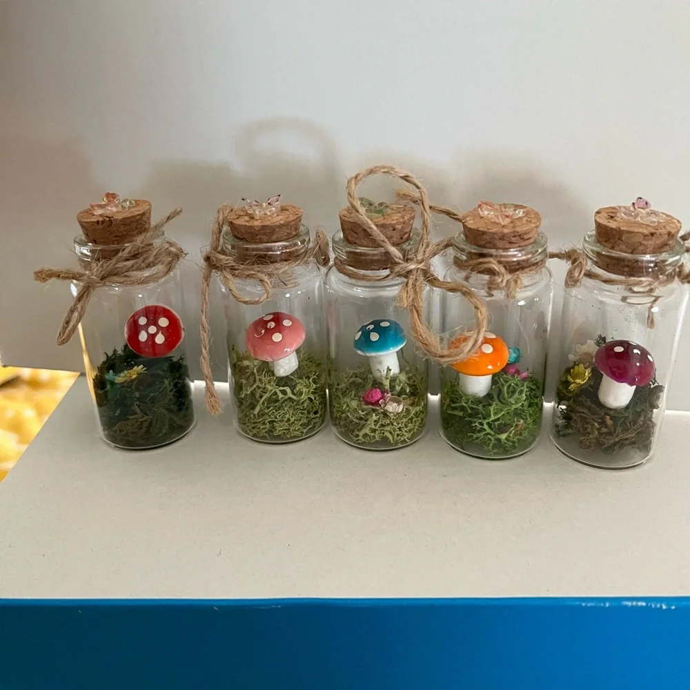 Miniature Mushroom Terrarium Bottles - Party Favors